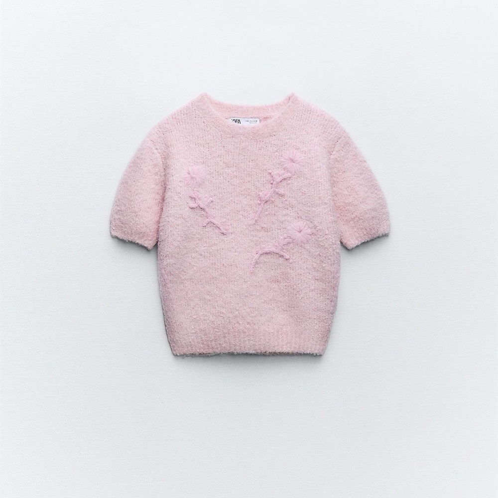 zara embroidered sweater top